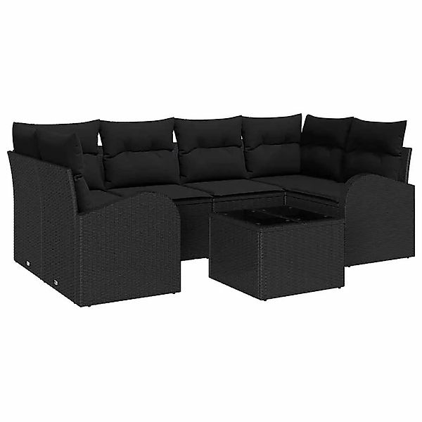 vidaXL Gartensofa-set Schwarz 55 x 55 x 37 cm Poly-Rattan 3345943 günstig online kaufen