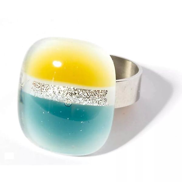 Ring mit Glasstein Fresh Opal türkis günstig online kaufen