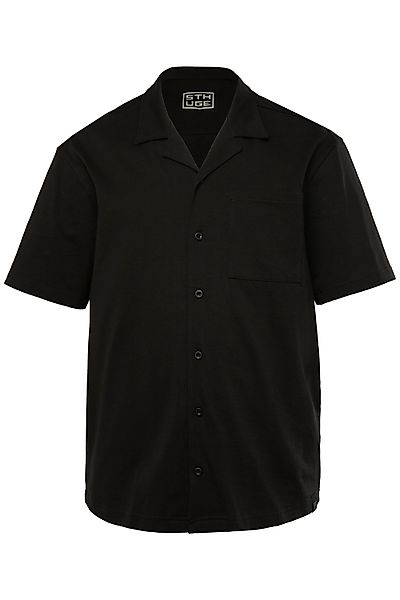 STHUGE Kurzarmhemd STHUGE Jerseyhemd Halbarm Kuba-Kragen günstig online kaufen