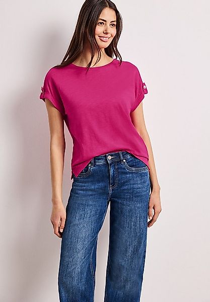 STREET ONE T-Shirt mit Knopf Details günstig online kaufen