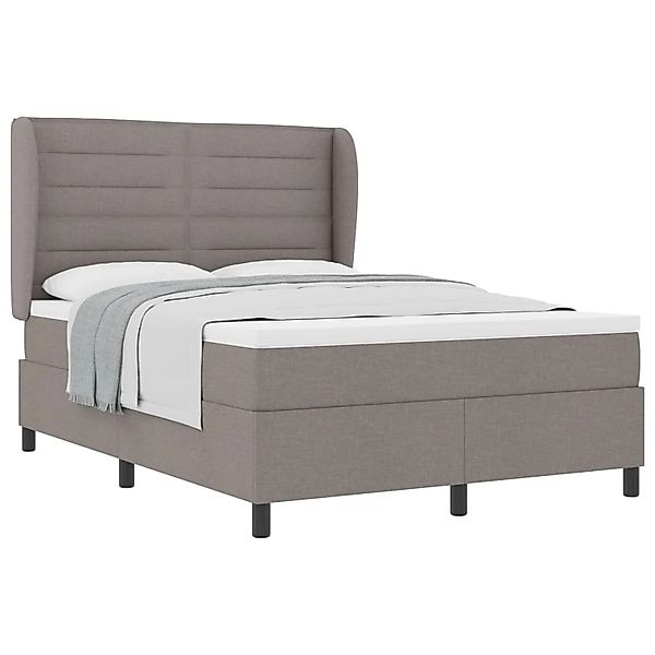 vidaXL Boxspringbett mit Matratze Taupe 140 x 190 cm Stoff 3340498 günstig online kaufen