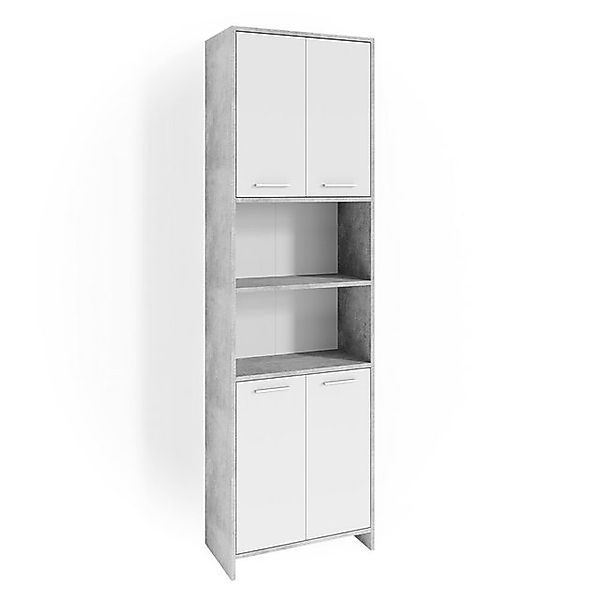 Vicco Badschrank Maris Beton/Weiß 56 x 190 cm günstig online kaufen