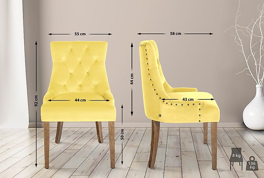 CLP Esszimmerstuhl Aberdeen Samt (4er Set), günstig online kaufen
