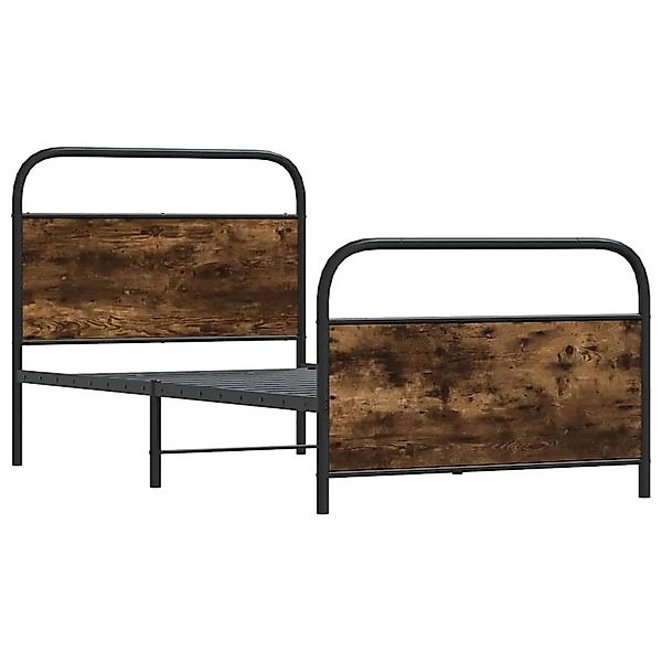 vidaXL Bettgestell Ohne Matratze 90x200 cm Räuchereiche Holzwerkstoff 41002 günstig online kaufen