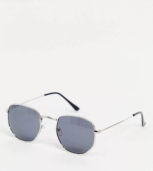 South Beach – Sechseckige Sonnenbrille mit silbernem Rahmen günstig online kaufen