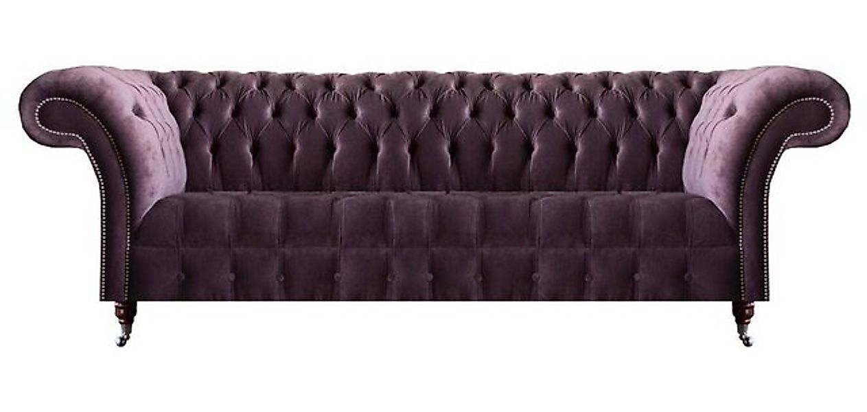 Xlmoebel Chesterfield-Sofa Violetter Chesterfield Wohnzimmer Viersitzer Des günstig online kaufen