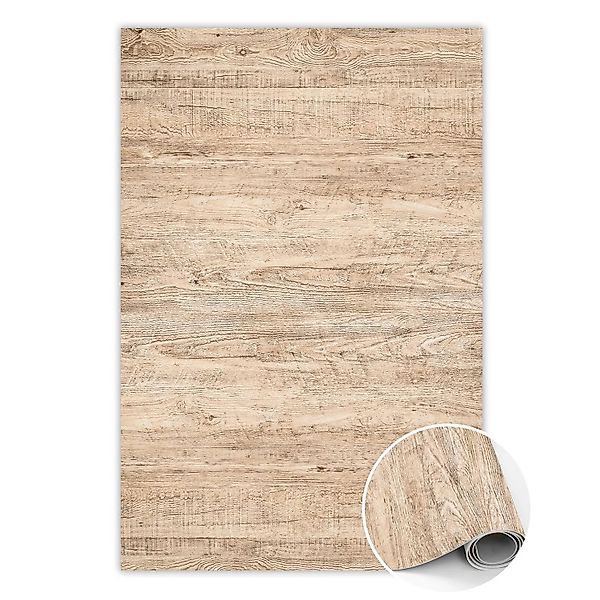 Tulup Teppich Rohes Holz Vinyl Tapijt 80x120 cm Braun PVC Mat Tapijt Vinyl günstig online kaufen