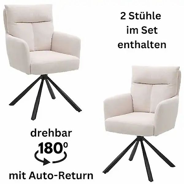 Stolkom Armlehnstuhl »Sofia«, (Set), 2 St., Cord, 180 grad drehbar mit Auto günstig online kaufen