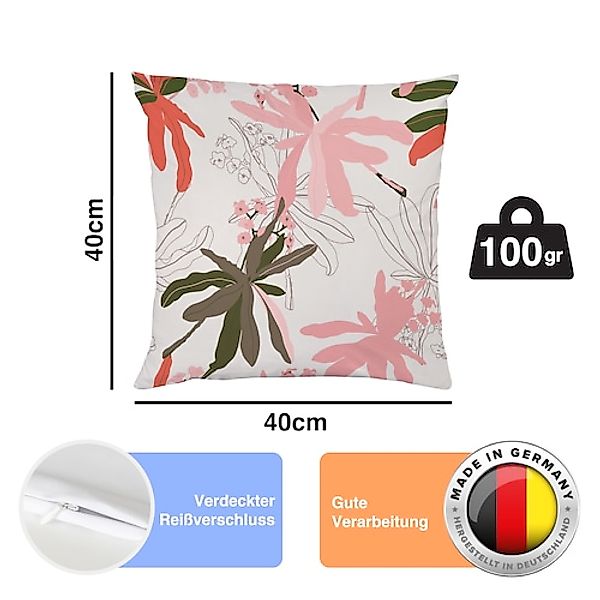 queence Dekokissen »Blumenmuster«, Beidseitig bedruckte Kissenhülle, Kissen günstig online kaufen