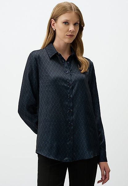 Jimmy Key Shirtbluse Langärmlig Gemustert Satin günstig online kaufen