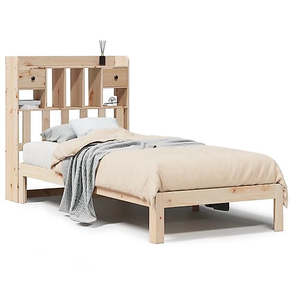 vidaXL Massivholzbett mit Regal ohne Matratze 90x190 cm Kiefer 3322587 günstig online kaufen
