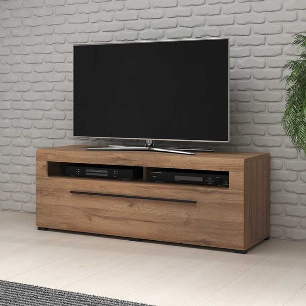 Flachstrecke Wohnzimmer in Eichefarben einer Schublade günstig online kaufen