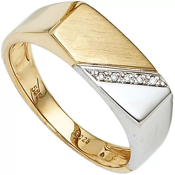 SIGO Herren Ring 585 Gold Gelbgold Weißgold bicolor 5 Diamanten Herrenring günstig online kaufen