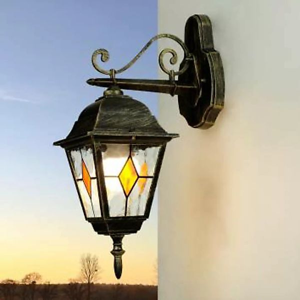 Rustikale Außen Wandlampe Antik Gold E27 SALZBURG günstig online kaufen