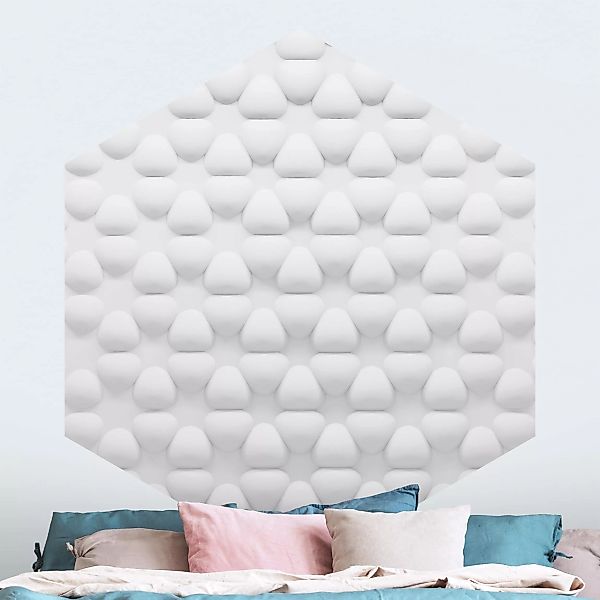 Hexagon Fototapete selbstklebend Blütenmuster in 3D günstig online kaufen