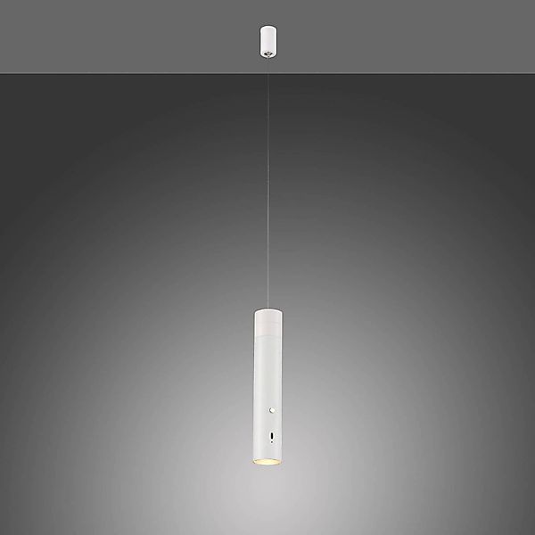 Just Light. LED-Akku-Pendelleuchte Attach Weiß 120 cm x Ø 16 günstig online kaufen