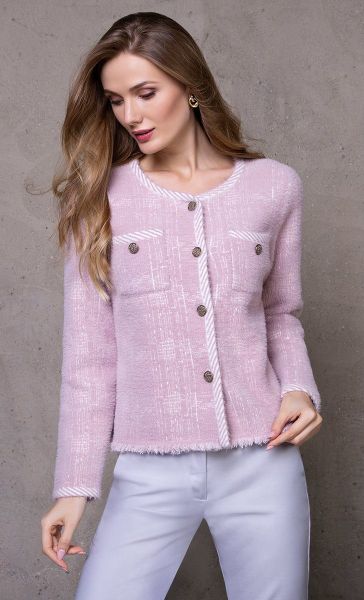 Passioni Strickjacke mit gestreiftem Kontrastsaum günstig online kaufen