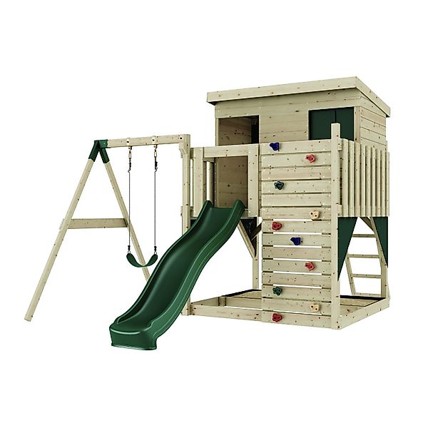 PolarPlay Spielturm Tjorven, mit Kinderschaukel, Mintgrün günstig online kaufen