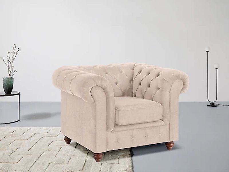 Home affaire Sessel »Chesterfield B/T/H: 105/69/74 cm«, mit hochwertiger Kn günstig online kaufen