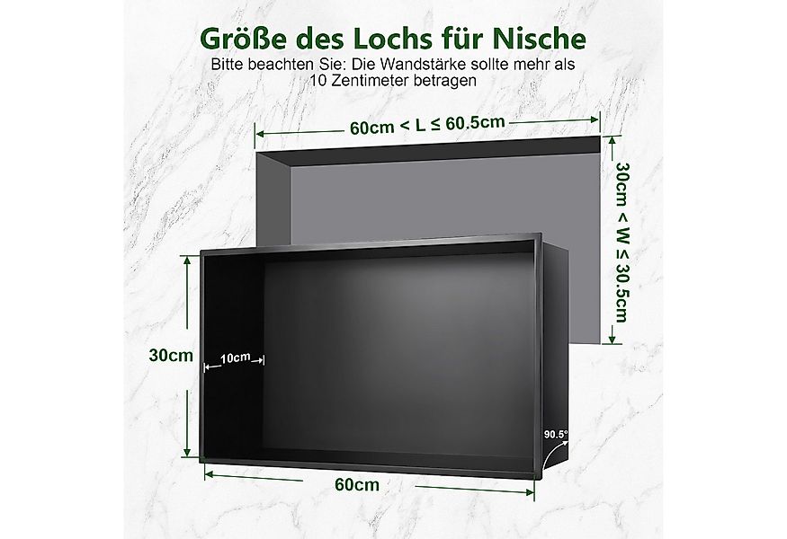 PRIISF Duschwand Duschnische Edelstahl Schwarz Wandnische Unterputz Montage günstig online kaufen