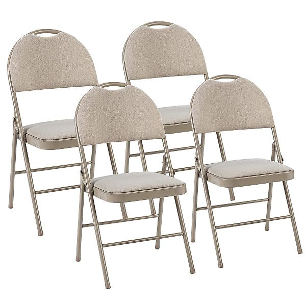 COSTWAY Klappstuhl, 4er Set Esszimmerstühle, gepolstert, günstig online kaufen