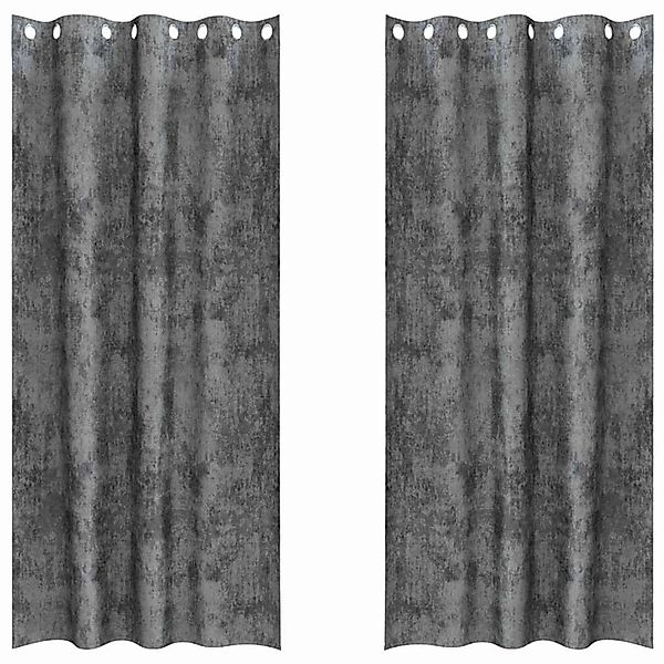vidaXL Vorhänge 2 Stk Grau 245 x 140 cm Samt 4107656 günstig online kaufen