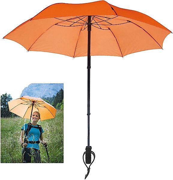 EuroSCHIRM® Taschenregenschirm teleScope handsfree, orange, zweifach günstig online kaufen