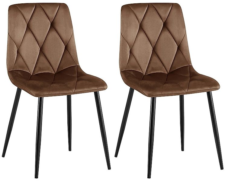 CLP Esszimmerstuhl Clairton (2er Set, 2 St), mit Stoff- oder Samtbezug, Met günstig online kaufen