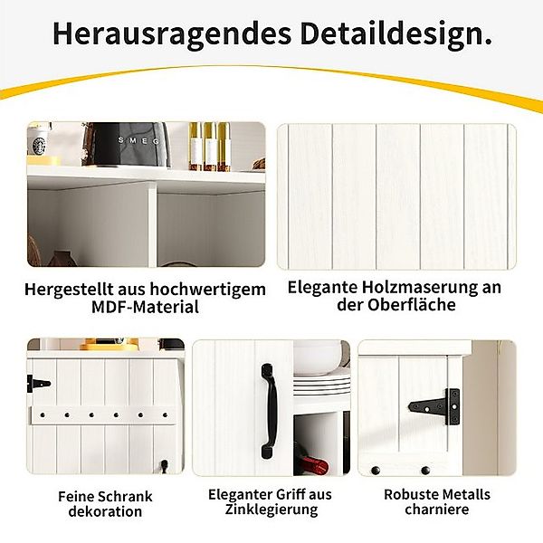Odikalo Küchenbuffet Küchenschrank Anrichte Hochschrank Sideboard Weinregal günstig online kaufen