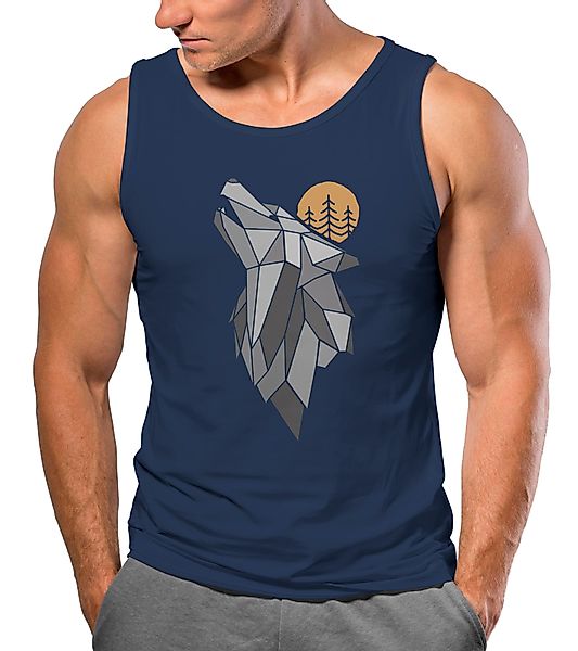 Neverless Tanktop Herren Tank-Top Wolf Print günstig online kaufen