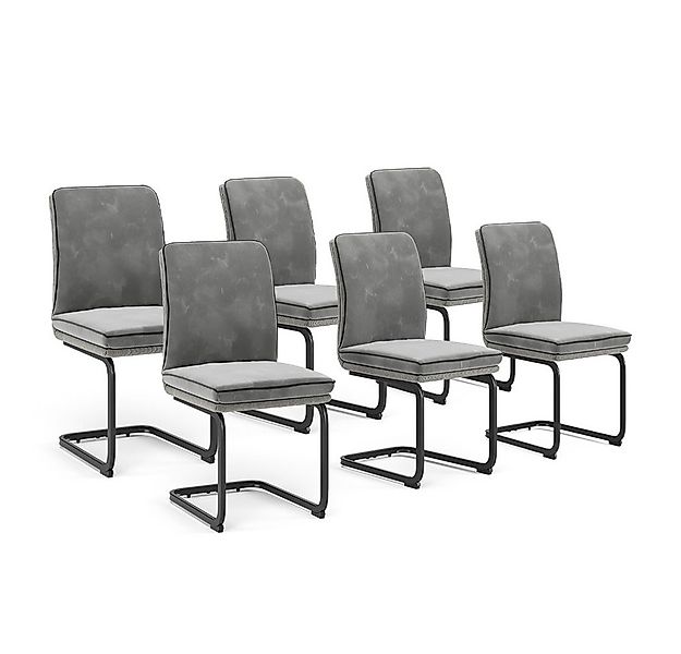 Vicco Esszimmerstuhl Eleganza, Grau, 6er Set günstig online kaufen