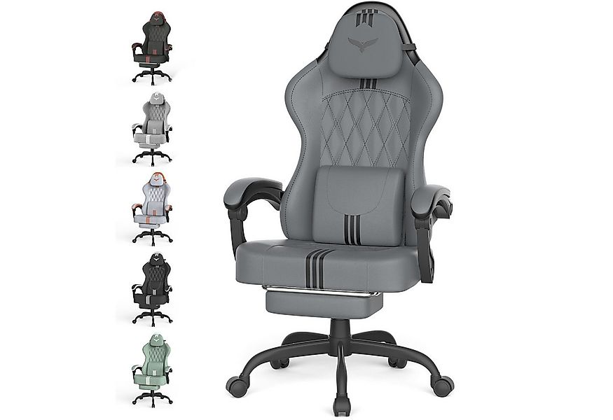 Ferghana Gaming-Stuhl mit Kopfstütze,Lumbarstütze,Fußstütze,Höhenverstellba günstig online kaufen