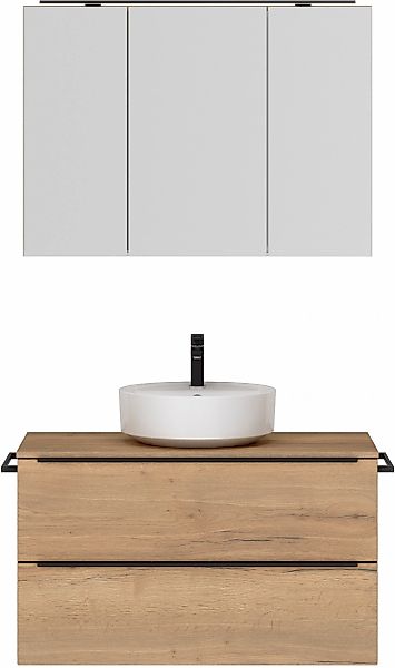 nobilia Badmöbel-Set, (2 St., vormontiert, mit Soft-Close), inkl. Spiegelsc günstig online kaufen