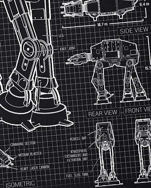 style3 T-Shirt AT-AT blaupause walker star günstig online kaufen