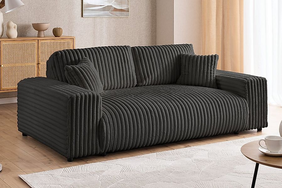 S-Style Möbel 2-Sitzer Sofa Mollis aus Plüschcord mit hohem Sitzkomfort, mi günstig online kaufen