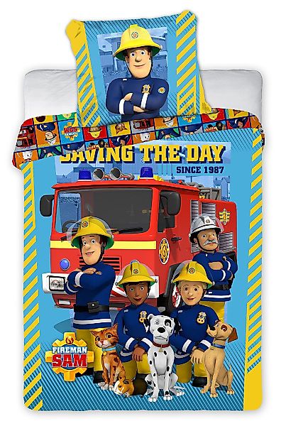 Kinderbettwäsche Feuerwehrmann Sam, Renforcé, 2 teilig günstig online kaufen