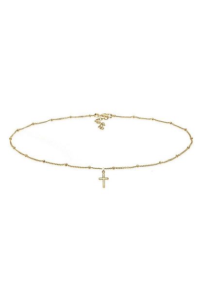 Elli Collier Choker Kugelkette Kreuz Glaube 925 Silber günstig online kaufen