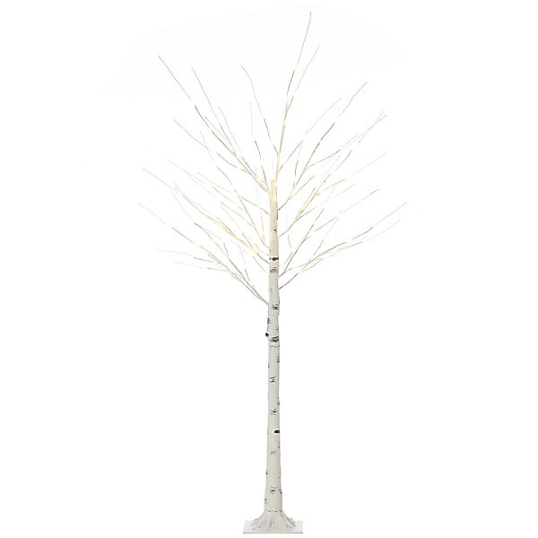 HOMCOM Kunstbaum 180 cm Birkenbaum mit LED-Beleuchtung, Weihnachtsdeko in W günstig online kaufen