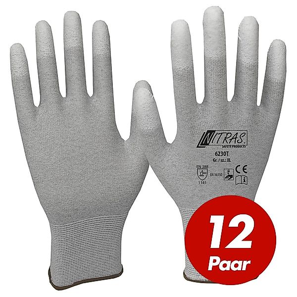 Nitras Mechaniker-Handschuhe ESD-Handschuhe 6230T, antistatisch, touchscree günstig online kaufen