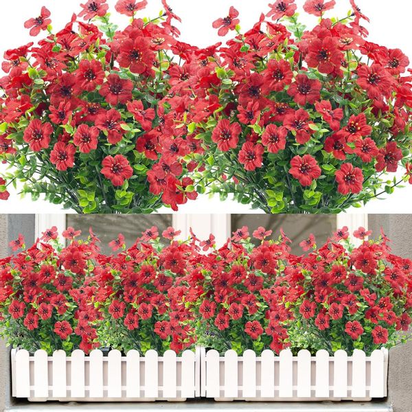 Kunstblumenstrauß 4 Bündel Künstliche Blumen Geranie günstig online kaufen