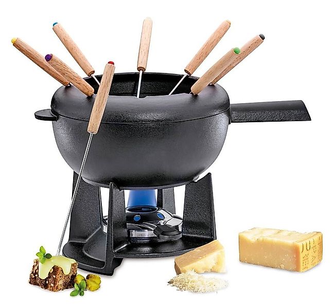 Spring Fondue-Set SAAS-FEE Gusseisen Schwarz Matt 20 cm günstig online kaufen