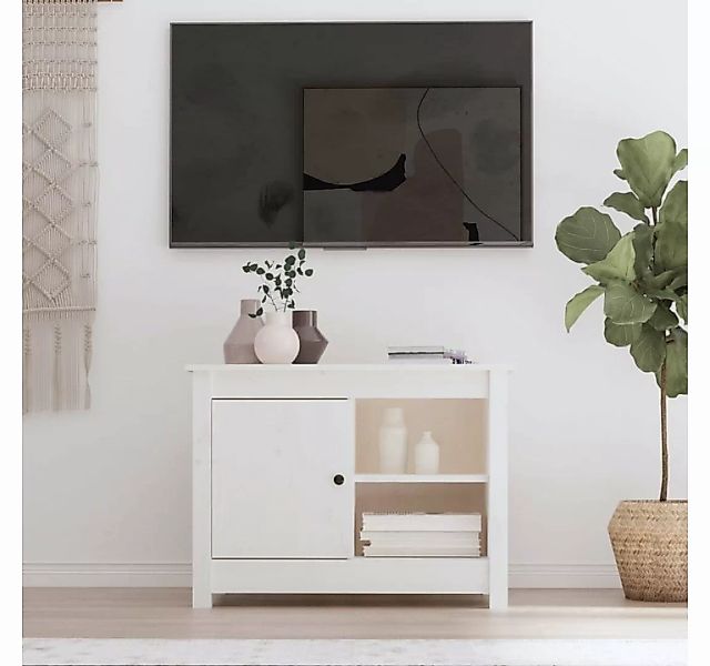 furnicato TV-Schrank Weiß 70x36,5x52 cm Massivholz Kiefer günstig online kaufen