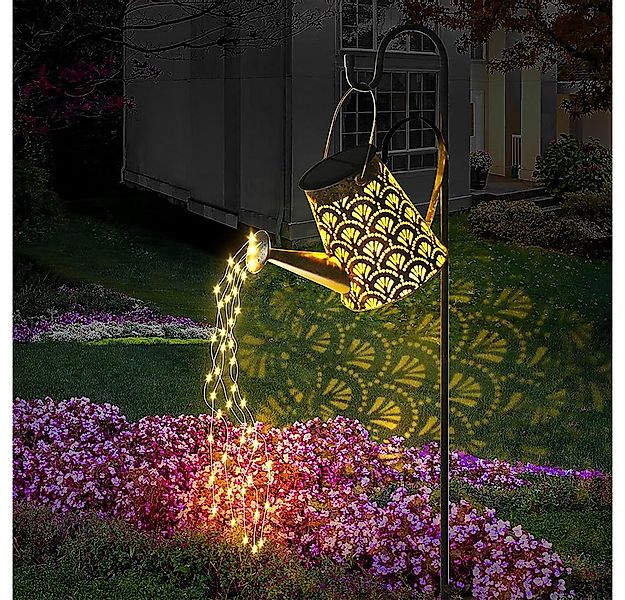 zggzerg LED Solarleuchte Solar Gießkanne Lichterkette Aussen mit Schäferhak günstig online kaufen