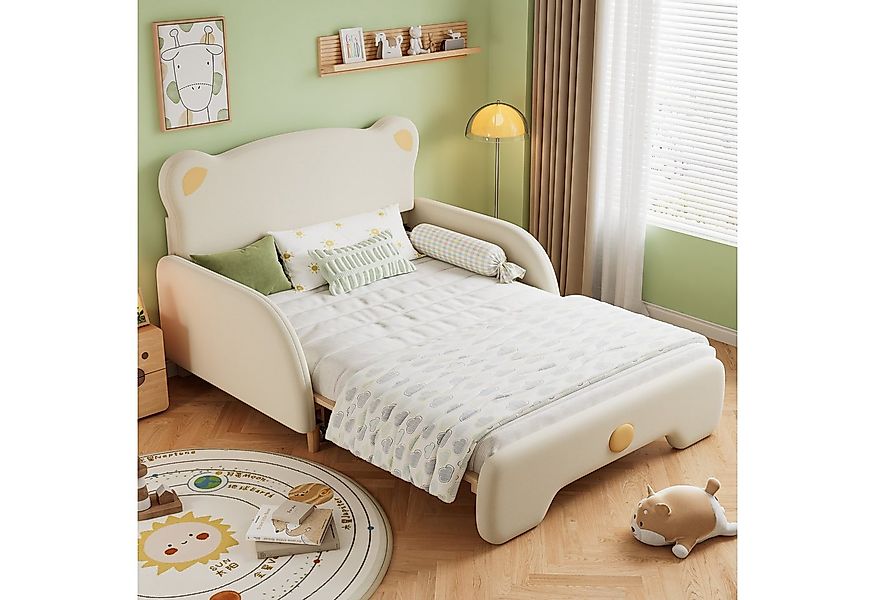OKWISH Kinderbett Doppelbett in Bärenform, Polsterbett, Tagesbett Ausziehbe günstig online kaufen