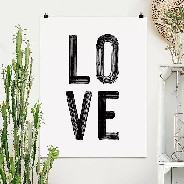 Poster Love Typo in Schwarz günstig online kaufen