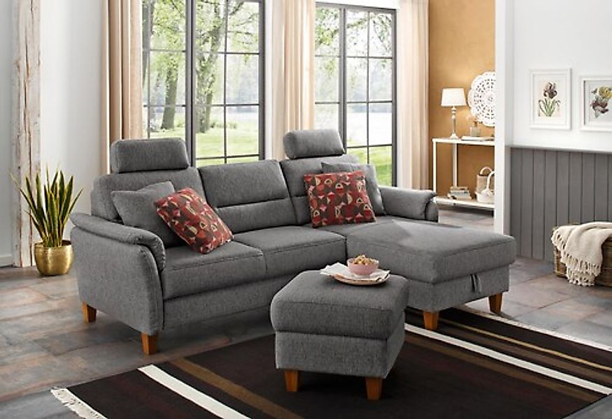 Home affaire Ecksofa »Palmera L-Form, B: 244 cm« optional Bettfunktion & Be günstig online kaufen