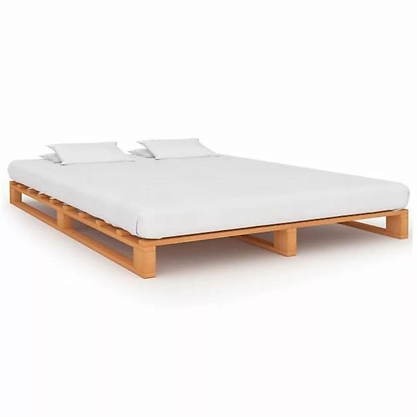 furnicato Bett Palettenbett Braun Massivholz Kiefer 160×200 cm günstig online kaufen