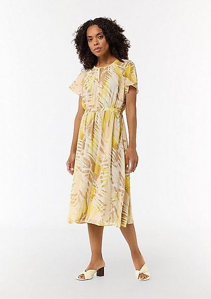 comma Midikleid Kleid Chiffon-Kleid mit U-Boot-Ausschnitt und Raffung günstig online kaufen