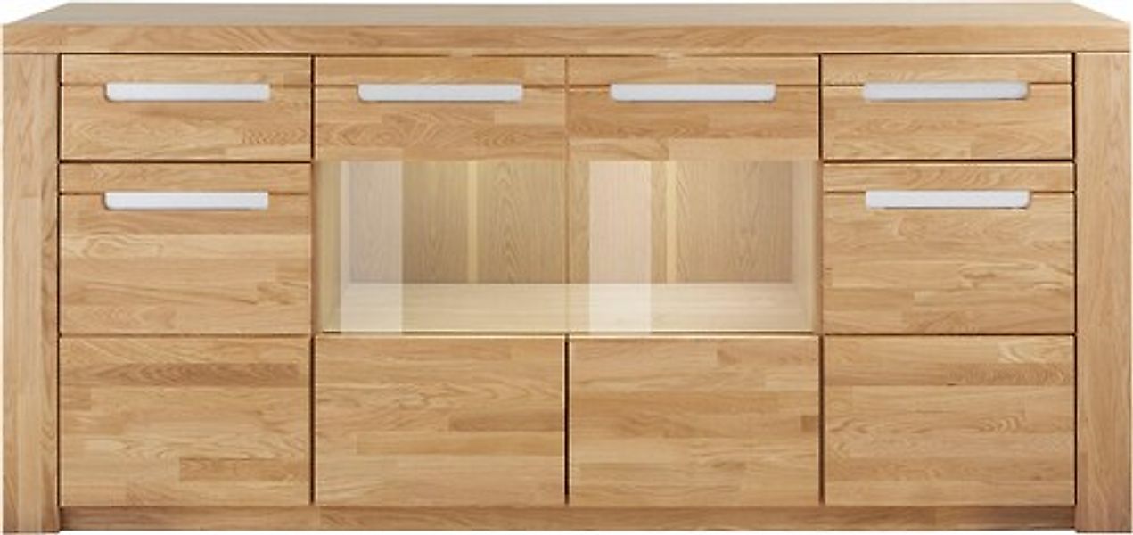 Home affaire Sideboard "Kolding", Breite 200 cm mit 2 Glastüren und 2 Holzt günstig online kaufen