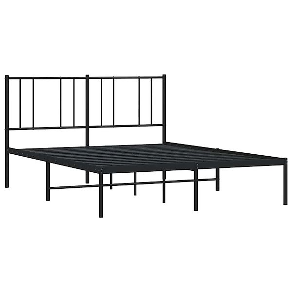 vidaXL Bettgestell mit Kopfteil Metall Schwarz 135x190 cm 352479 günstig online kaufen
